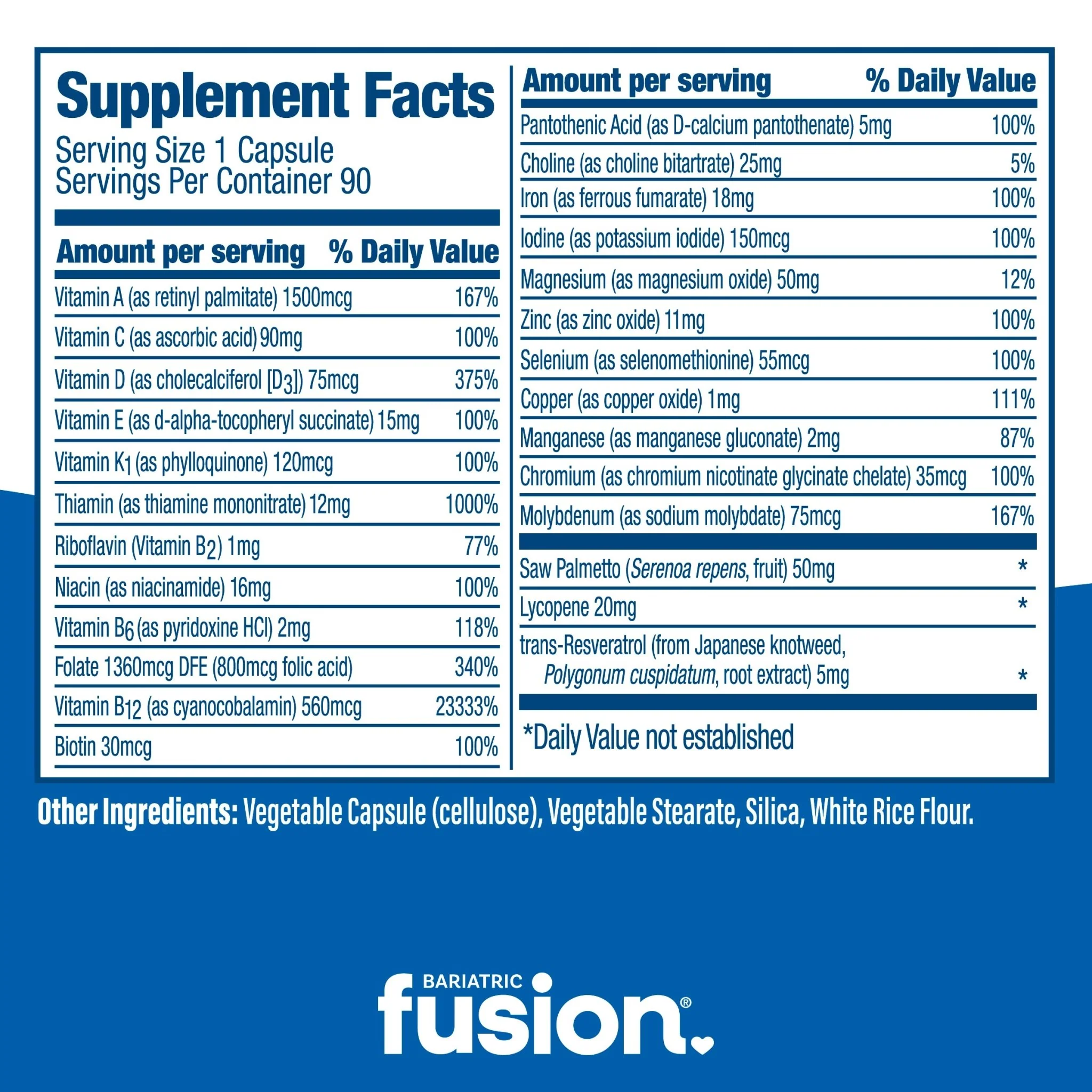 Men’s One Per Day Bariatric Multivitamin with Iron Capsules - Image 4