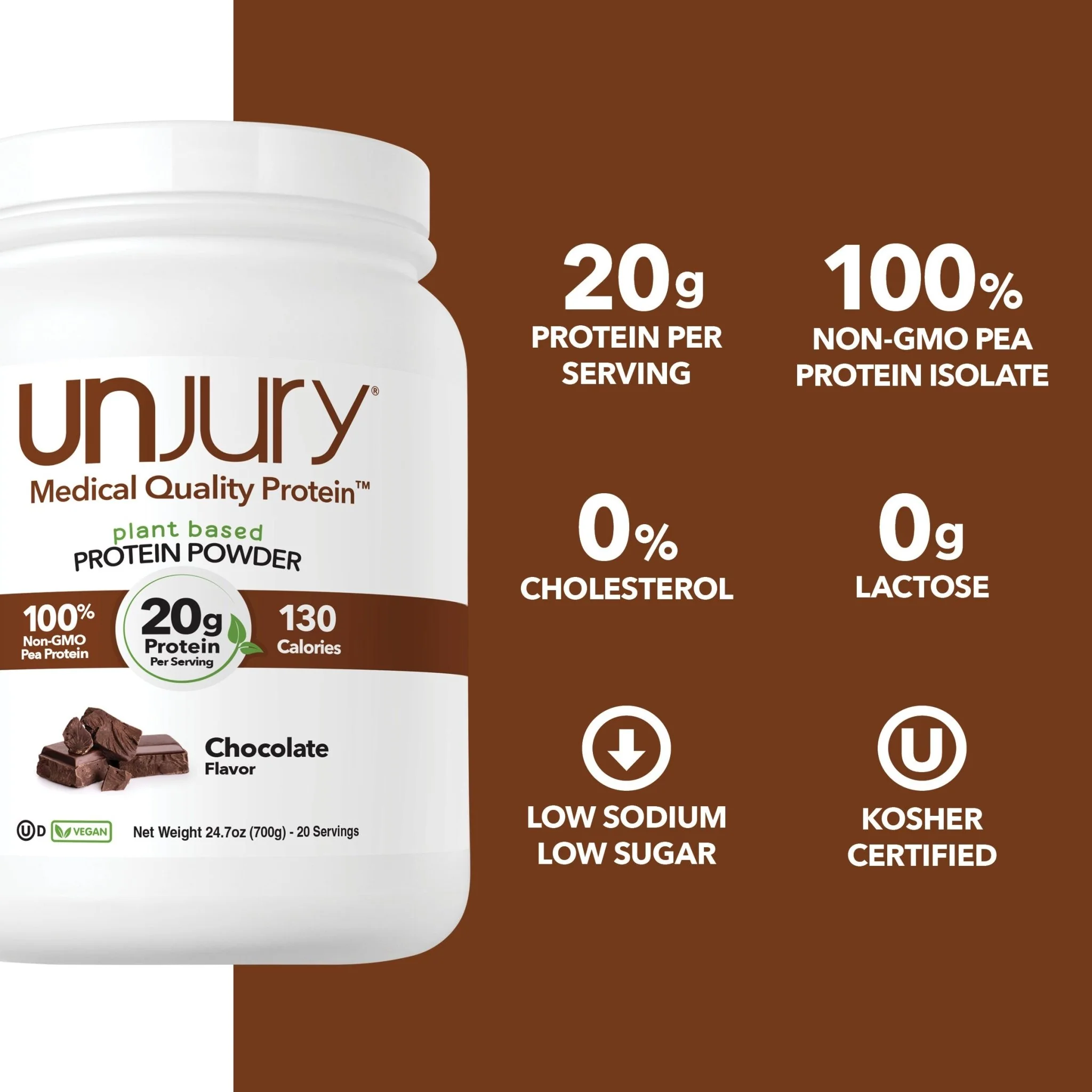 Unjury Plant-Based Chocolate Protein Powder - Image 3