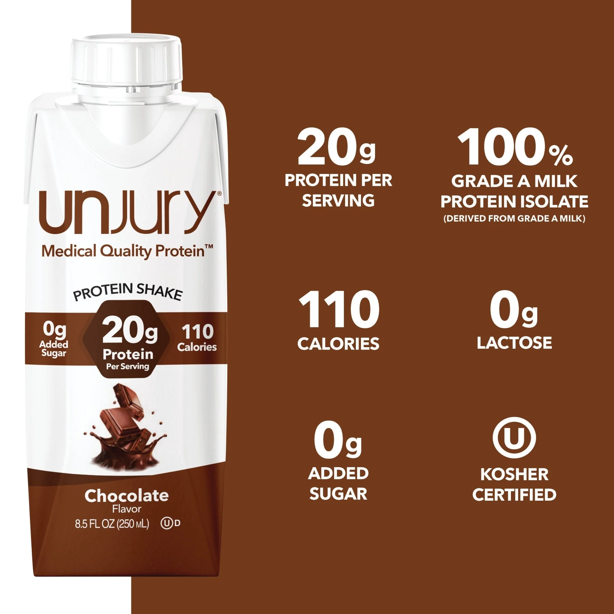 Unjury Rich Chocolate High Protein Shake - Ready To Drink (12 Pack) - Image 4