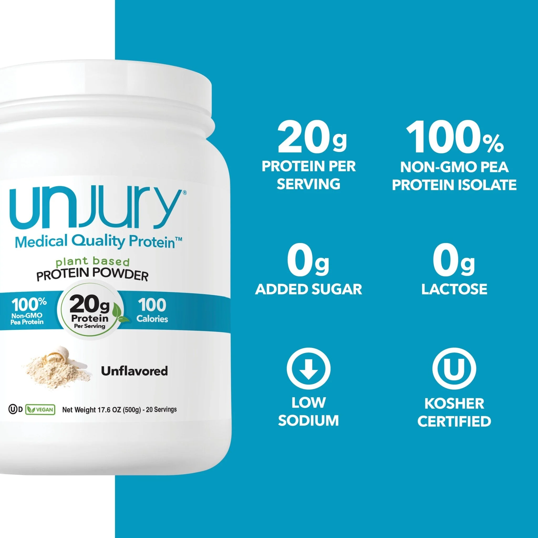Unjury Unflavored Plant-Based Protein Powder - Image 3