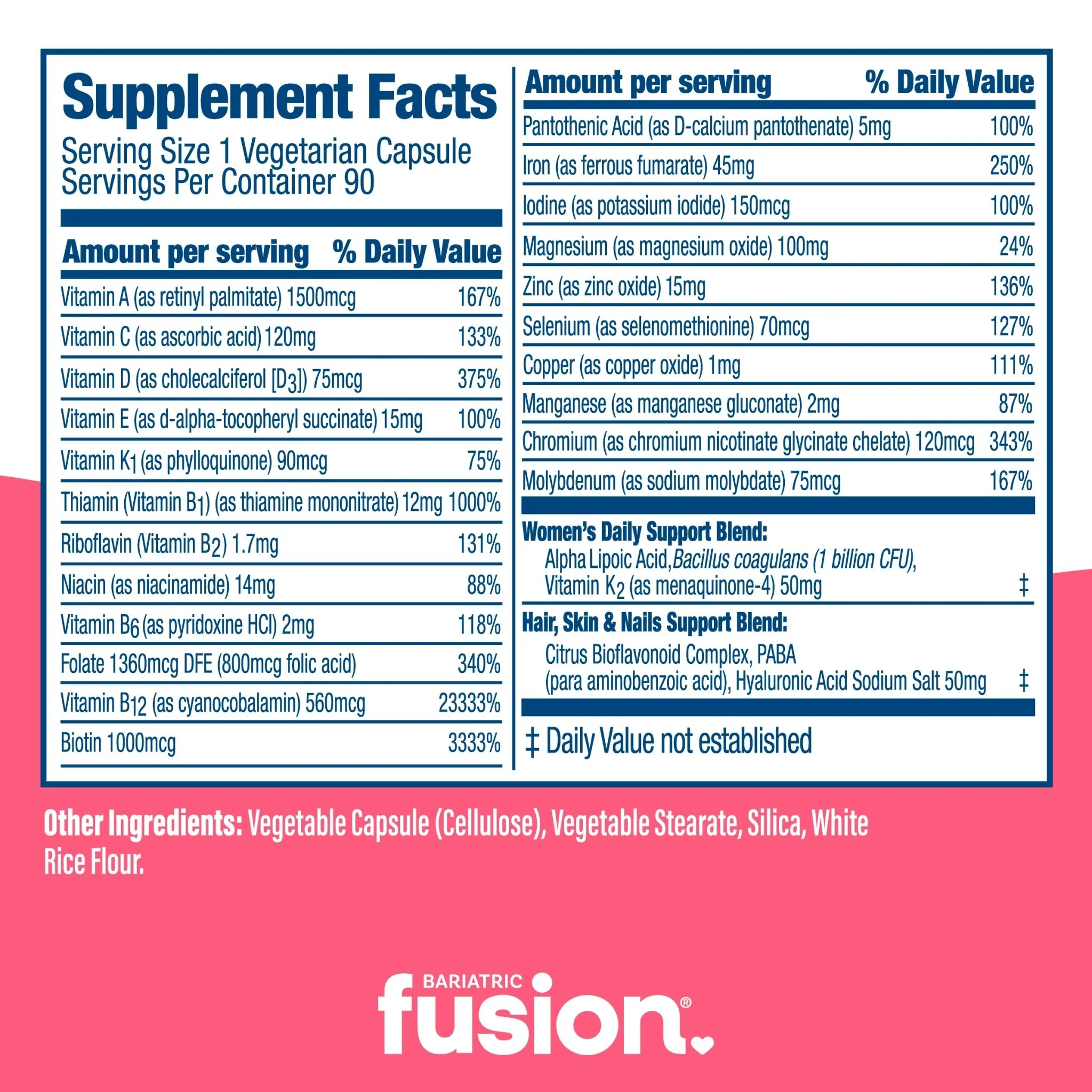 Women’s One Per Day Bariatric Multivitamin With Iron Capsules - Image 4